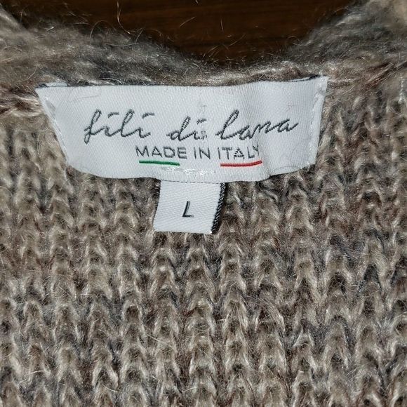 Fili Di Lana Peplum Hem Open Front Cardigan Size L - Picture 7 of 10